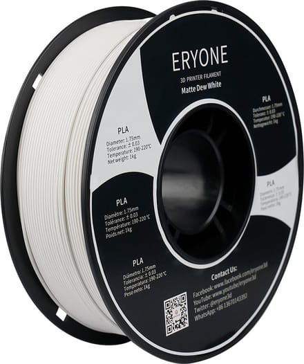 Eryone Mat Wit PLA 1Kg 1,75mm - Matte White 3D-printer Filament
