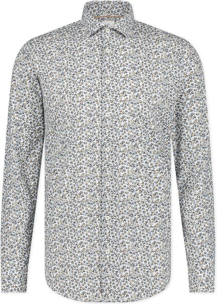 Blue Industry Overhemd Print Groen - Maat 43 - Heren - Overhemden Casual