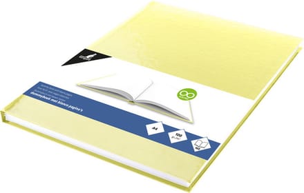 Kangaro dummyboek - A4 - pastel geel - 160 blanco pagina's - hard cover - schetsblok