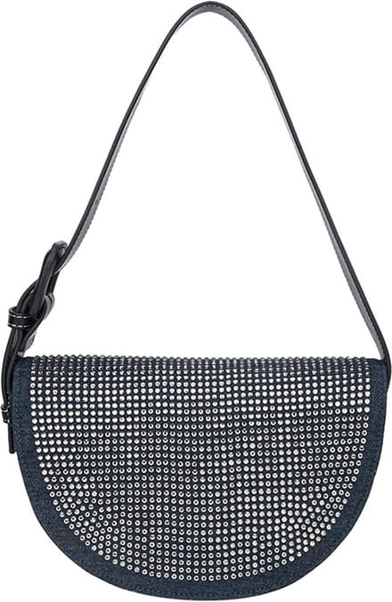 Hvisk Nomi Denim Embellished Schoudertassen Dames - Blauw - Maat ONESIZE