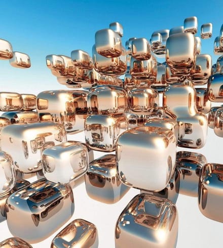 Fotobehang - Silver Cubes 225x250cm - Vliesbehang