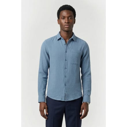 Dstrezzed Ds-dandy Shirt Provincial Blue Größe: S | Casual hemden Outlet | Herren | Blau