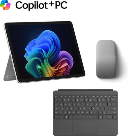 Microsoft Surface Pro - Copilot + Laptop + Pro Keyboard & Arc Muis - 12 inch Touchscreen - 16GB RAM/ 512GB SSD - Platinum