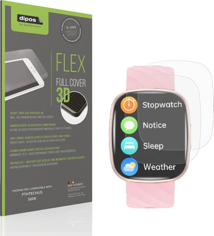 dipos FLEX – 2x Matte Screenprotector geschikt voor PTHTECHUS S60K | Volledige Schermbescherming | Case-Friendly