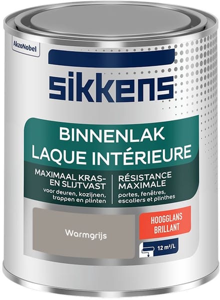 Sikkens - Binnenlak Hoogglans - Warmgrijs - Mengverf - 750 Ml