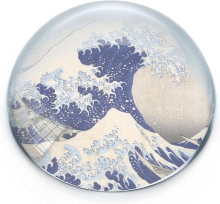 Glazen Bolle Presse Papier, Hokusai, De Grote Golf