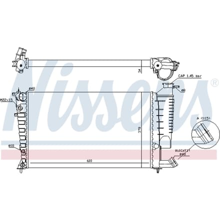 Radiator, motorkoeling NISSENS 61317A