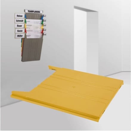 Legbord Eichner Flat, voor wand-sorter, vulhoogte 9 mm, B 240 x D 15 x H 302 mm, geel