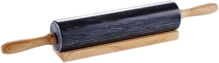 Marmeren Deegroller - Bakroller Steen - Deeg Uitrollen - Natuurlijk Marmer - 18 inch - Zwart