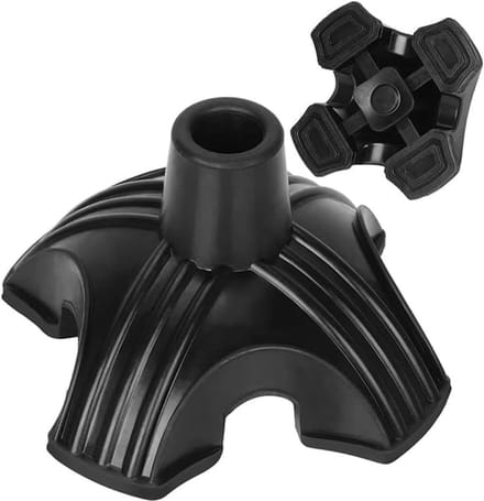Antislip Basis - Voet Beschermers - Wandelstok Stabiliteit - Set van 2 - 13x12x9 cm - Zwart