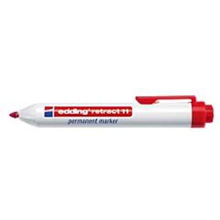 edding retract 11 permanent marker, zonder dop, met drukknop, 1 stuk, rood