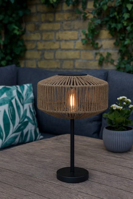 Luxform - Solar 1x Granada rattan effect table lamp, black, 150LM, 1xPDQ
