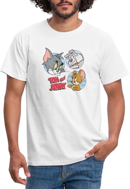 Tom En Jerry Met Hond Spike T-Shirt Heren