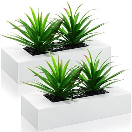Set van 2 kunstplanten in houten potten voor binnen