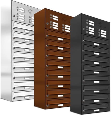 Brievenbus 8 klein type 2_Brievenbus met intercompaneel _8_adressen__RVS