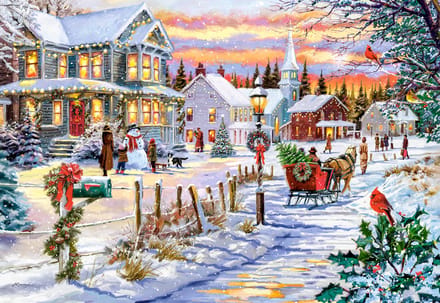 Castorland kerstpuzzel 1000 stukjes - Christmas Tree is Coming puzzel.