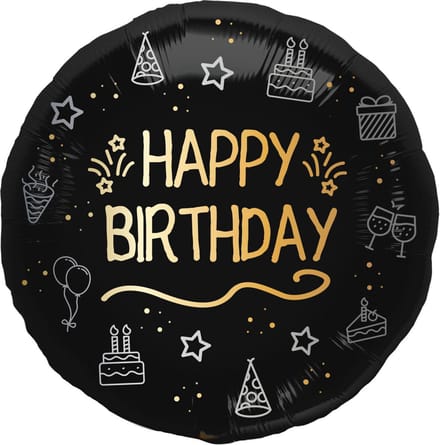 Folieballon - Happy Birthday - Shining Glam - 45 cm