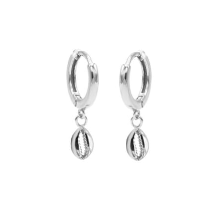 Karma hinged hoops symbool shell 3 zilver M2336HIN