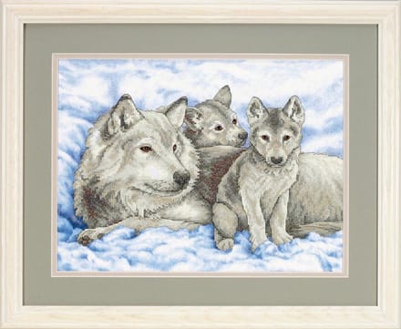Mother Wolf and Pups Voorbedrukt Dimensions
