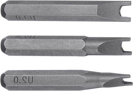 3-delige U-Type Schroevendraaier Bit Set, U2.0 U2.6 U3.0, Magnetische S2 Stalen Bits voor Precisie en Beveiliging