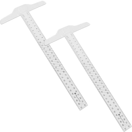 Set van 2 Transparante 30 cm T-Linialen voor Tekenen en Meten