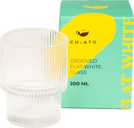 Gegroefd flat white glas CHiATO, 200 ml