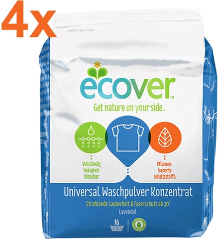 Ecover - Universal - Waspoeder - 4x 1,2 kg - 64 Wasbeurten - Voordeelverpakking