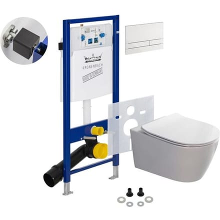 Kronenbach Tube wall-hung WC rimless complete set Slim KB15100TU-Set2Slim