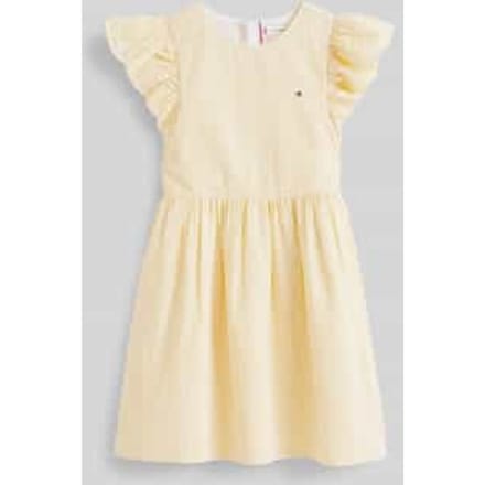 Fit and flare jurk van puur katoen met gestikt logo