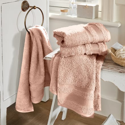 LOBERON Handdoek set van 4 Bourogne terracotta