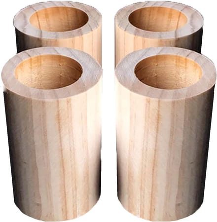Meubelverhogers - Bedpoten - Extra ruimte - Massief hout - 10 cm hoog - Houtkleur