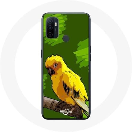 Coque - Oppo - A53 - Oiseaux de Perruches - Jaune - Souple - Mixte jaune