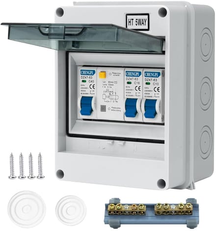 Zekeringkast Opbouw - Verdeelkast Stroom - Stroom Verdelen - IP65 Waterdicht - 5 Modules - Wit