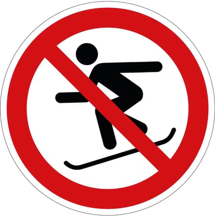 Snowboarden verboden verbodssticker - P077 | 10 cm