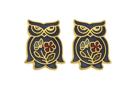 Behave - Oorringen dames - uilenmotief - blauw - 1,5 cm