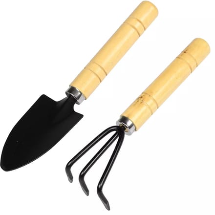 Benson Mini tuingereedschap set - 2-delig - houten handvat - compact formaat