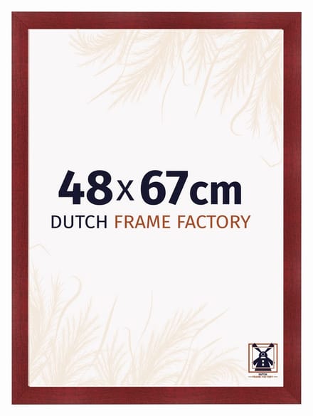 Fotolijst 48x67 cm - MDF - Wijnrood Geveegd - Praag