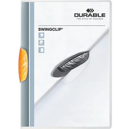 Durable klemmap Swingclip transparant oranje