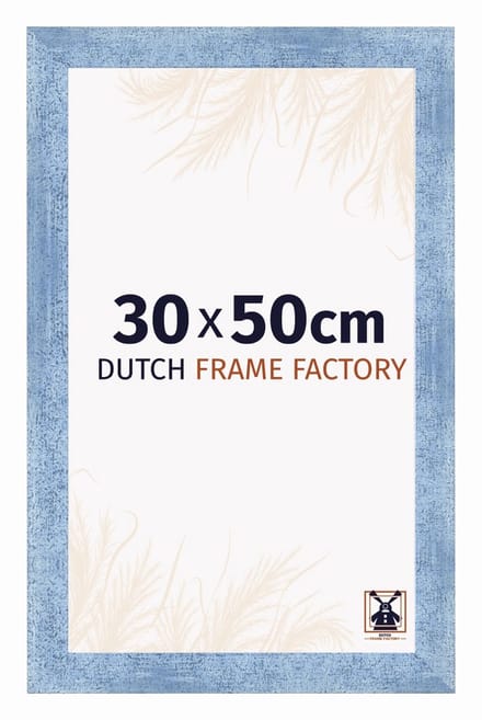 Fotolijst 30x50 cm - MDF - Helder Blauw Geveegd - Praag