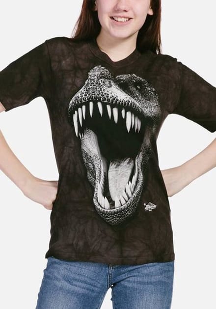 Dinosaurus kleding - T-shirt - Big Face Glow Rex - maat 140