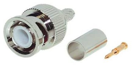 BNC (m) krimp connector voor RG58 kabel - 50 Ohm / recht