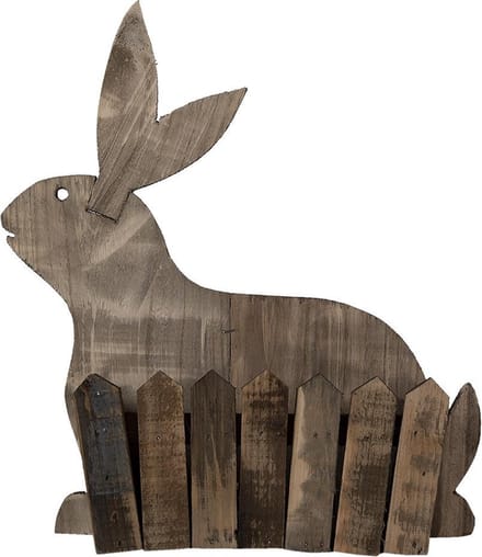 Clayre & Eef Bloempot 31x12x36 cm Bruin Hout Konijn