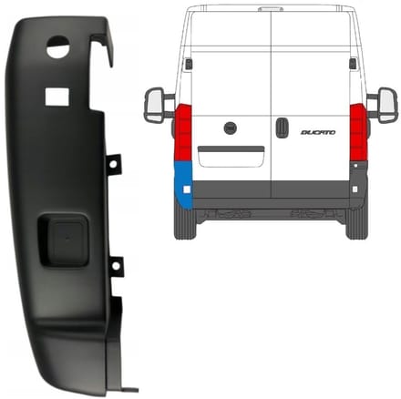 Hoek achterbumper 180 graden voor Peugeot Boxer 2018- / Links