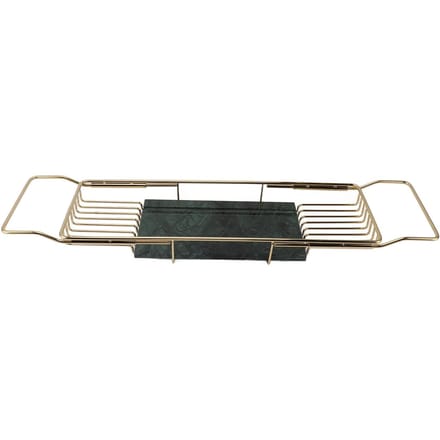 Metalen Marmeren Badrek Antislip Ruimtebesparend Multifunctioneel Uitschuifbaar Badblad Huis black