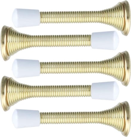Deurstoppers Set - Deurwiggen - Bescherm Deuren - Roestbestendig Metaal - 5 Stuks 85mm - Goudkleurig