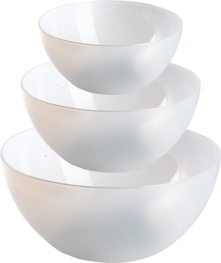 Plasticforte voedsel serveer schalen set - 3x stuks - transparant - kunststof - Dia 20/23/28 cm