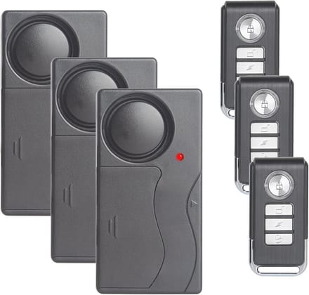 3 Pack Anti-Diefstal Trillingsalarm met Verstelbare Bewegingssensor en Afstandsbediening