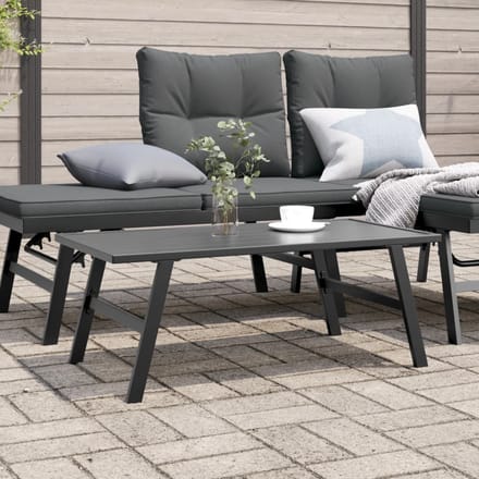 vidaXL - Tuintafeltje - 90x45x35 - cm - gepoedercoat - staal - zwart