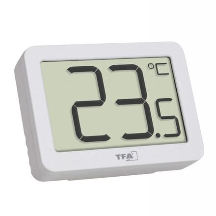 TFA Binnen Thermometer - digitaal - kunststof - wit - 6 x 2 x 4 cm