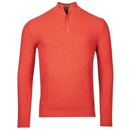 Baileys Trui Half Zip Structure Knit Zip Collar Coral Melange / male